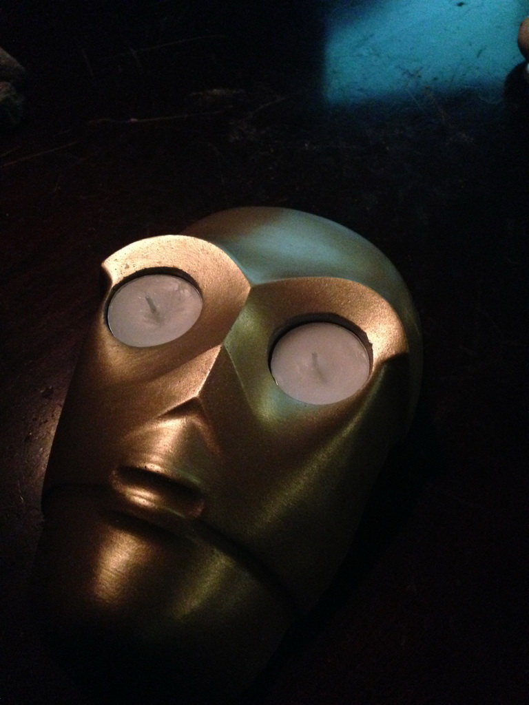 C-3PO full-scale candle holder concrete face